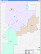 Sweet Grass County Wall Map Color Cast Style